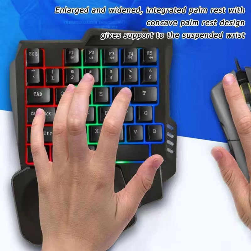 RGB One-Hand Gaming Combo